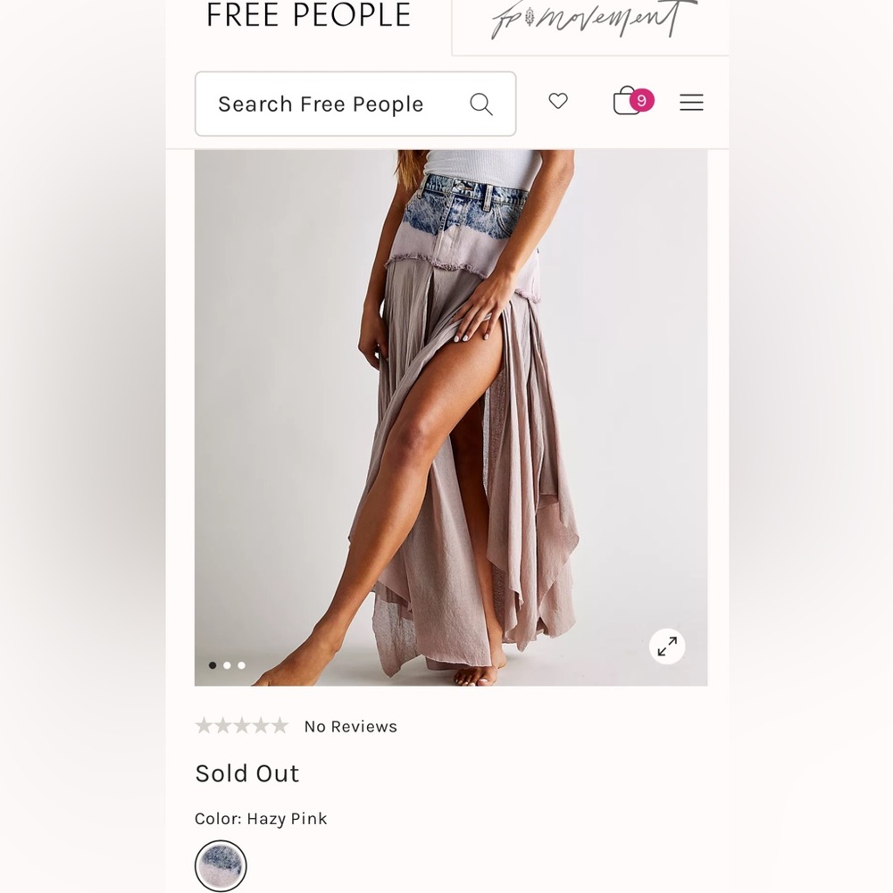 Free People Under Your Spell denim maxi skirt with bodysuit shorts Set Size XS